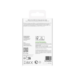 „Puro“ 10 W TPE USB-A - USB-C laidas, 2 m, baltas