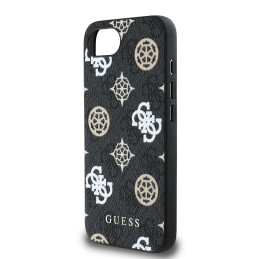 „Guess“ PU 4G „Peony“ dėklas su „MagSafe“, skirtas „iPhone 16e“ – juodas