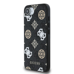 „Guess“ PU 4G „Peony“ dėklas su „MagSafe“, skirtas „iPhone 16e“ – juodas