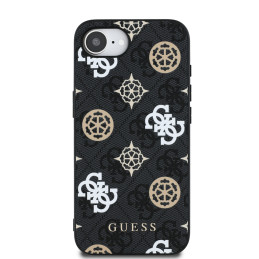 „Guess“ PU 4G „Peony“ dėklas su „MagSafe“, skirtas „iPhone 16e“ – juodas