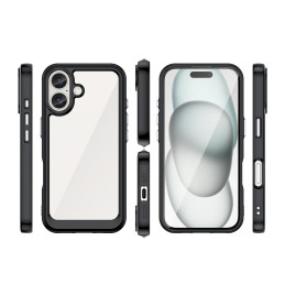 „Outer Space“ dėklas, skirtas „iPhone 16e“ su lanksčiu rėmeliu – juodas