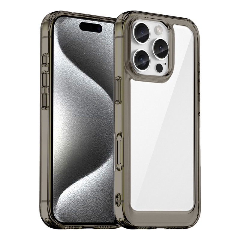 „Outer Space“ dėklas, skirtas „iPhone 16e“ su lanksčiu rėmeliu – permatomas, juodas