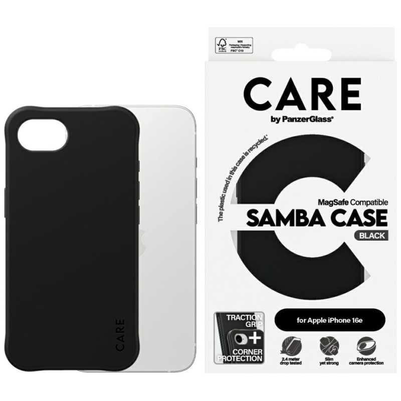 „CARE by PanzerGlass Fashion MagSafe iPhone 16e“ dėklas – juodas