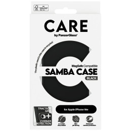 „CARE by PanzerGlass Fashion MagSafe iPhone 16e“ dėklas – juodas