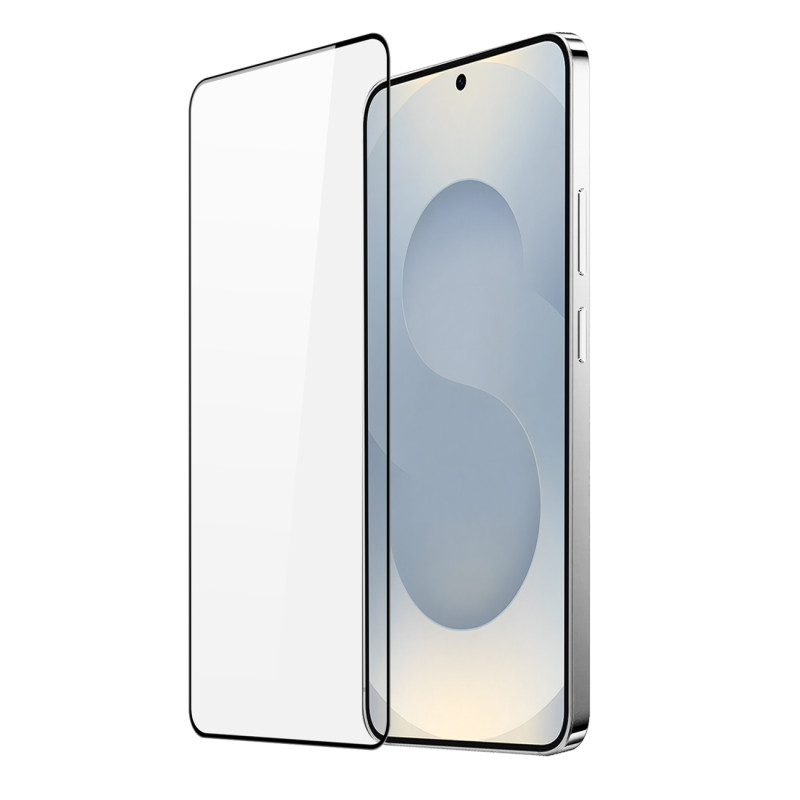 „Dux Ducis“ grūdinto stiklo apsauginis stiklas „Samsung S25“ telefonui – juodas rėmelis