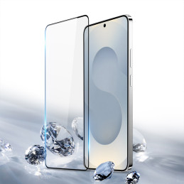 „Dux Ducis“ grūdinto stiklo apsauginis stiklas „Samsung S25+“ telefonui – su juodu rėmeliu