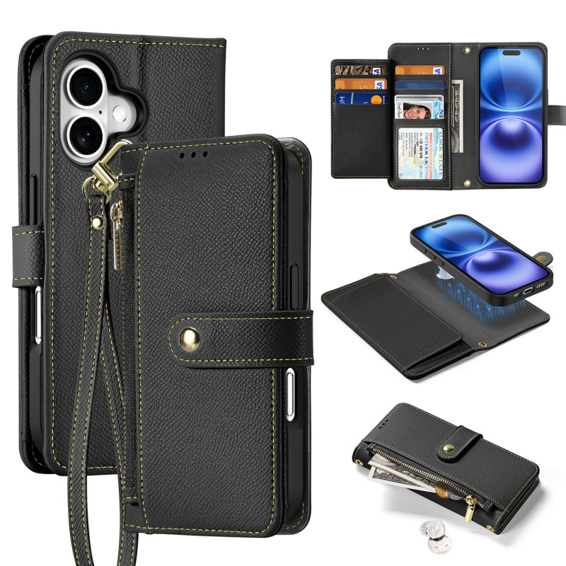 Dux Ducis Lawa odinis dėklas, skirtas iPhone 16 – juodas