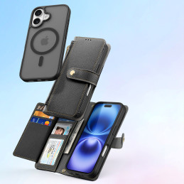 Dux Ducis Lawa odinis dėklas, skirtas iPhone 16 – juodas
