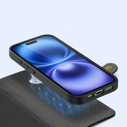 Dux Ducis Lawa odinis dėklas, skirtas iPhone 16 – juodas