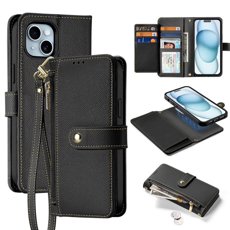 Dux Ducis Lawa odinis dėklas, skirtas iPhone 15 – juodas