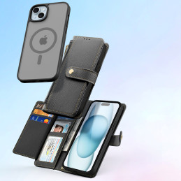 Dux Ducis Lawa odinis dėklas, skirtas iPhone 15 – juodas