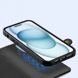 Dux Ducis Lawa odinis dėklas, skirtas iPhone 15 – juodas