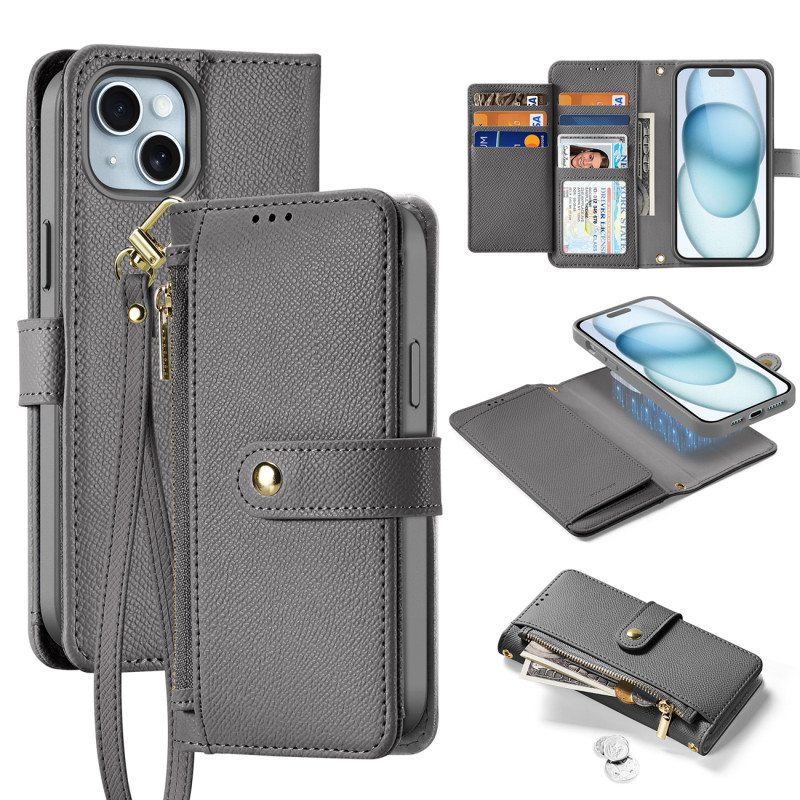 Dux Ducis Lawa odinis dėklas, skirtas iPhone 15 – pilkas