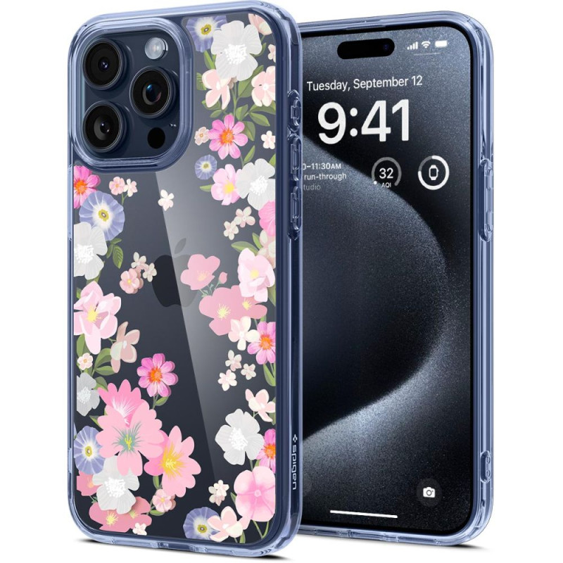 „Spigen Ultra Hybrid iPhone 15 Pro“ dėklas – skaidrus