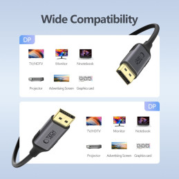 „Tech-Protect UltraBoost“ DisplayPort į DisplayPort 1.4 4K 60Hz kabelis, 2 m – juodas