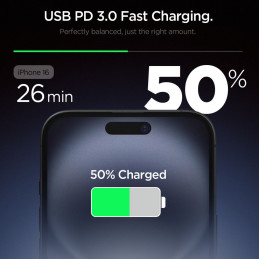 „Spigen Essential EE201EU“ USB-C 20 W sieninis įkroviklis – juodas
