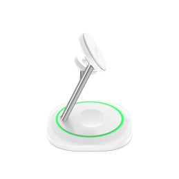 „Tech-Protect QI15W-A46 3in1“ magnetinis „MagSafe“ indukcinis įkroviklis – baltas