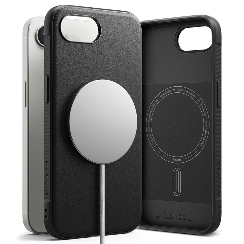 „Ringke Onyx“ magnetinis „Magsafe iPhone 16e“ dėklas – juodas