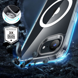 ESR Classic Hybrid Halolock MagSafe iPhone 16e dėklas – skaidrus