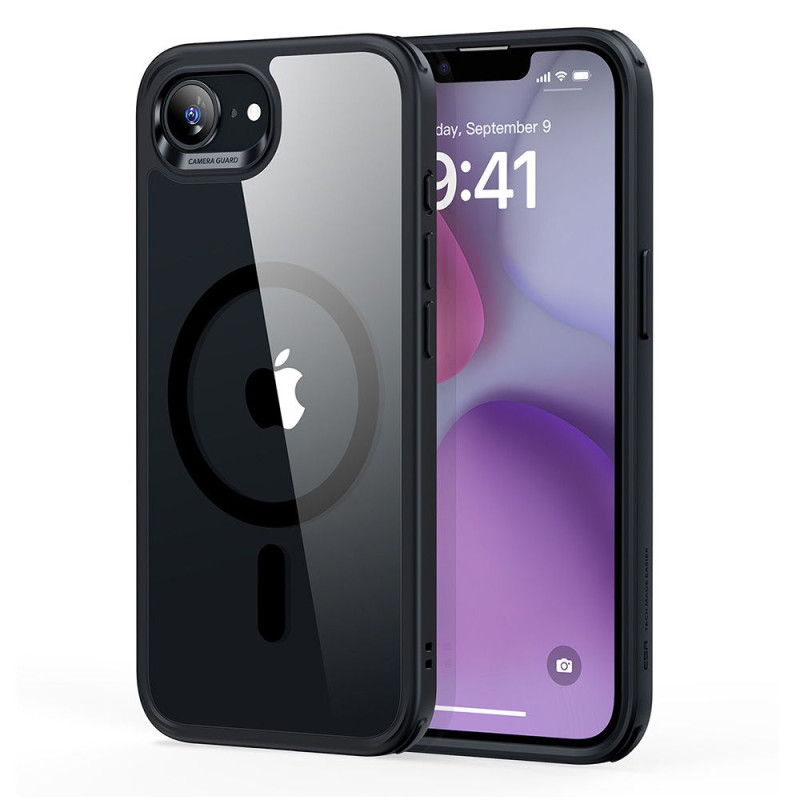 ESR Classic Hybrid Halolock MagSafe iPhone 16e dėklas – skaidrus-juodas