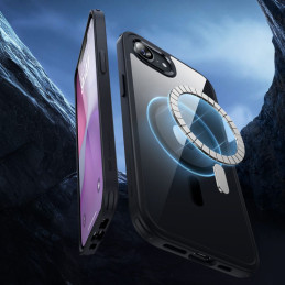 ESR Classic Hybrid Halolock MagSafe iPhone 16e dėklas – skaidrus-juodas