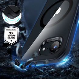 ESR Classic Hybrid Halolock MagSafe iPhone 16e dėklas – skaidrus-juodas