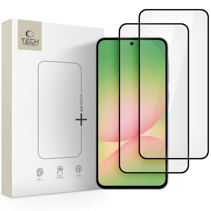 „Tech-Protect Glass Fit+“ grūdinto stiklo komplektas, skirtas „Samsung Galaxy A36 / A56 5G“ – juodas
