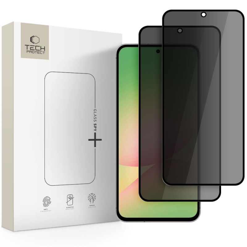 „Tech-Protect Glass Spy+“ 2 vnt. privatumo stiklų, skirtų „Samsung Galaxy A36 / A56 5G“, pakuotė