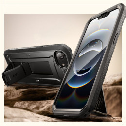 „Supcase Unicorn Beetle Pro iPhone 16e“ dėklas – juodas