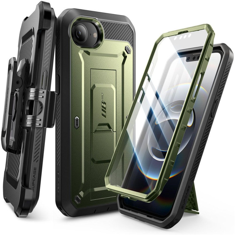 „Supcase Unicorn Beetle Pro iPhone 16e“ dėklas – alyvuogių spalvos