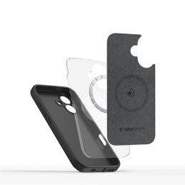 „Tech-Protect“ skysto silikono „MagSafe iPhone 16e“ dėklas – juodas