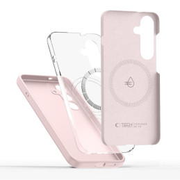 „Tech-Protect“ skysto silikono „MagSafe iPhone 16e“ dėklas – rožinis