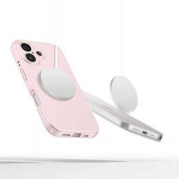 „Tech-Protect“ skysto silikono „MagSafe iPhone 16e“ dėklas – rožinis