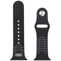 „Audi“ geometrinio rašto silikoninis laikrodžio dirželis, skirtas „Apple Watch 40 / 41 / 42 mm“ – juodas