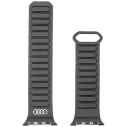 „Audi“ logotipo sintetinės odos magnetinis žiedinis dirželis „Apple Watch 40/ 41/ 42 mm“ – juodas