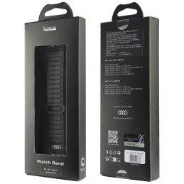 „Audi“ logotipo sintetinės odos magnetinis žiedinis dirželis „Apple Watch 40/ 41/ 42 mm“ – juodas