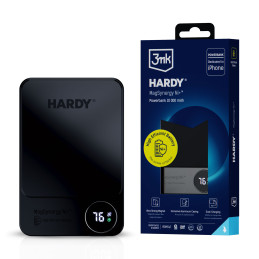 Nešiojamoji baterija 3mk HARDY® MagSynergy Ni+™ 10000 mAh MagSafe QI USB-C Lightning - juoda