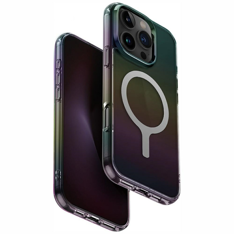 UNIQ Iridescia Magclick įkrovimo dėklas, skirtas iPhone 16 Pro – juodas