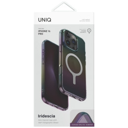 UNIQ Iridescia Magclick įkrovimo dėklas, skirtas iPhone 16 Pro – juodas