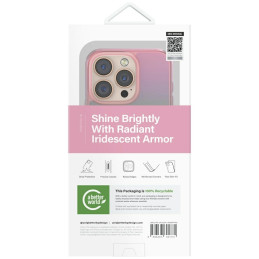 UNIQ Iridescia Magclick įkrovimo dėklas, skirtas iPhone 16 Pro – rožinis