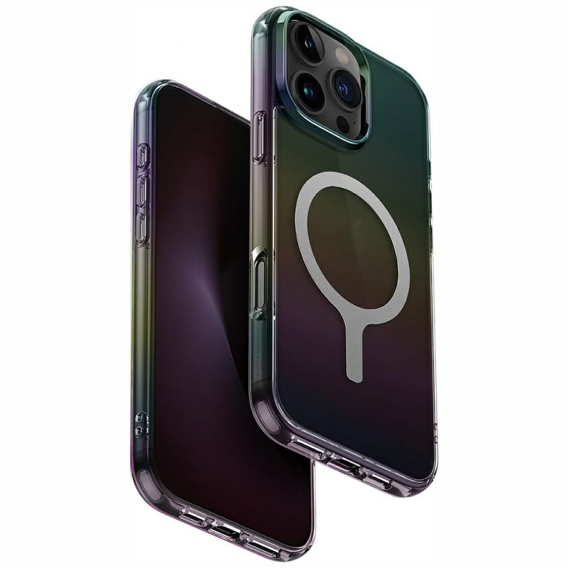 UNIQ Iridescia Magclick įkrovimo dėklas, skirtas iPhone 16 Pro Max – juodas