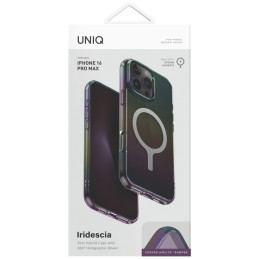 UNIQ Iridescia Magclick įkrovimo dėklas, skirtas iPhone 16 Pro Max – juodas