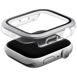 UNIQ „Voute“ grūdinto stiklo dėklas, skirtas „Apple Watch 10“ (42 mm) – sidabrinis