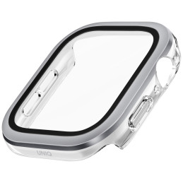 UNIQ „Voute“ grūdinto stiklo dėklas, skirtas „Apple Watch 10“ (42 mm) – sidabrinis