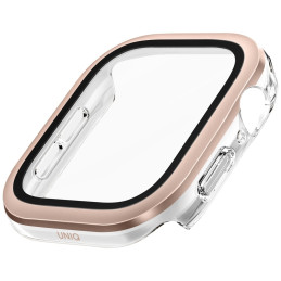 UNIQ Voute grūdinto stiklo dėklas Apple Watch 10 46 mm laikrodžiui – rožinio aukso spalvos