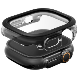UNIQ Voute grūdinto stiklo dėklas Apple Watch Ultra 49 mm laikrodžiui – juodas