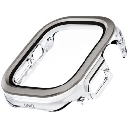 UNIQ „Voute“ grūdinto stiklo dėklas, skirtas „Apple Watch Ultra“ 49 mm - sidabrinis