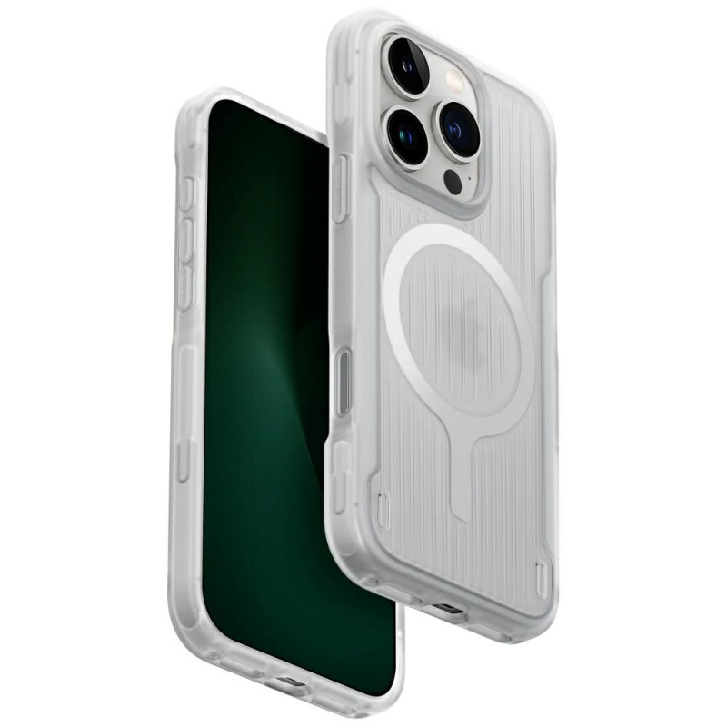 „UNIQ Combat Active Magclick“ įkrovimo dėklas, skirtas „iPhone 16 Pro“ – baltas