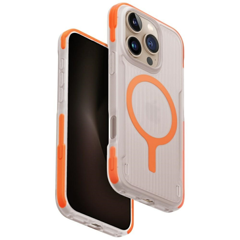 „UNIQ Combat Active Magclick“ įkrovimo dėklas, skirtas „iPhone 16 Pro“ – oranžinis