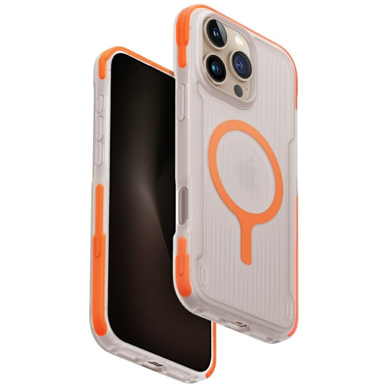 „UNIQ Combat Active Magclick“ įkrovimo dėklas, skirtas „iPhone 16 Pro Max“ – oranžinis